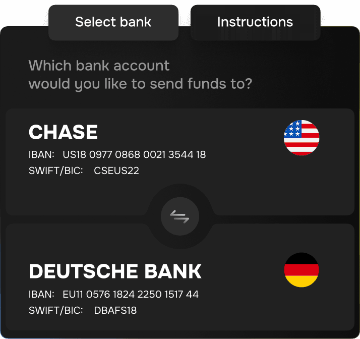 Bank selector UI